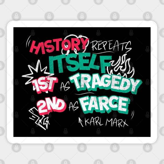 Historical Quote Karl Marx Quote History Repeats Itself Magnet by Yesteeyear